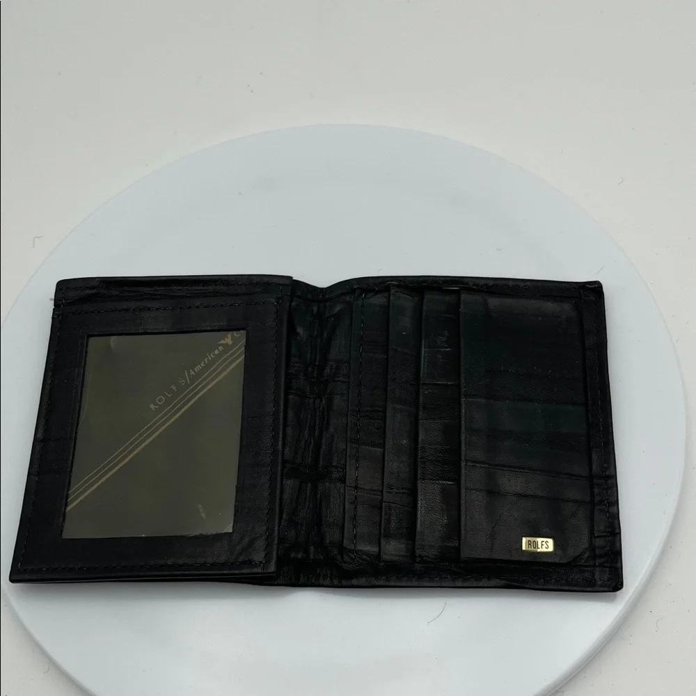 Rolfs Classic Black Leather Card Holder